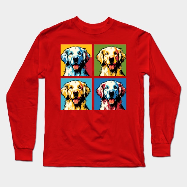 Golden Retriever Pop Art - Dog Lover Gifts Long Sleeve T-Shirt by PawPopArt